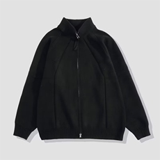 大量现货男立领毛衣拼接条纹宽松针织衫休闲双拉链外套M231P60，男装针织衫/毛衣，星座1013-1