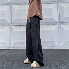 夏季新款港风美式高街ins加厚骑兵斜宽松阔腿休闲裤男ZK3571-P43，男装休闲裤，星座313A(原308A-2)