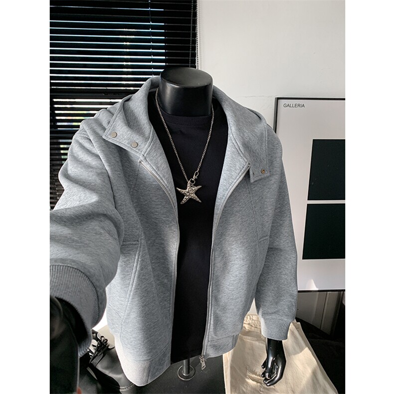 美式高街重磅320g华棉大码解构连帽开衫卫衣男W24568特P55控108，男装卫衣，电商A001-1