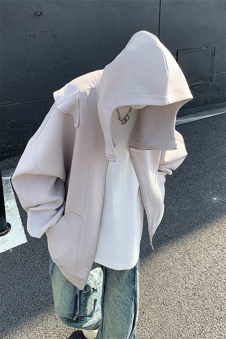 男装简约卫衣24春新款空气层分割连帽开衫外套XZ514-2-20241-P98,女装短外套,星座514-2(原B239)