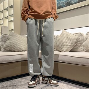 华夫格运动裤男大码抽绳休闲裤卫裤 HK78045-P35 加绒款P45图片