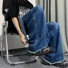美式vibe裤子高街水洗牛仔裤男设计感小众拉链裤N506P48，男装牛仔裤，星座1116-2