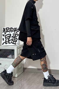 港风 抖音品质冲锋裤短裤五分裤休闲裤工装裤A014-DY2322-P55控78图片