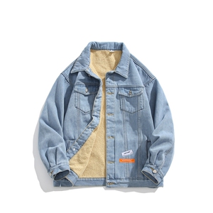 大码牛仔棉服男冬季加厚保暖羊羔毛棉衣百搭保暖棉袄子MY2253-P95图片