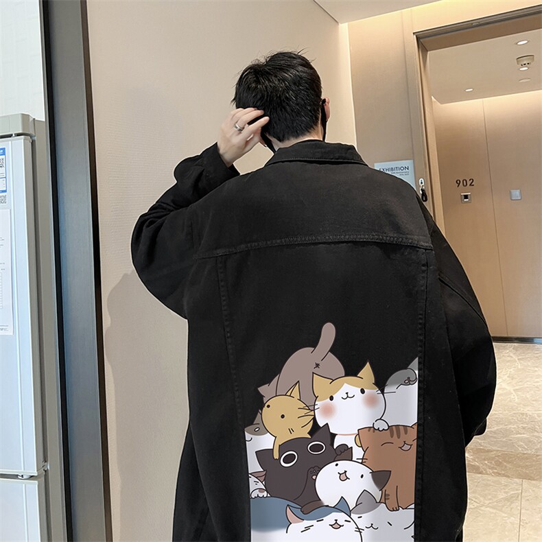 牛仔夹克男大码牛仔外套男茄克NJ77162-P60加绒款-P75,男装夹克,电商A040