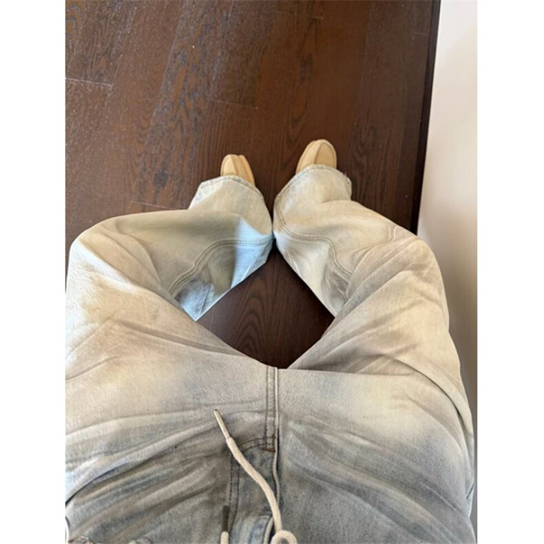 弯刀美式复古宽松早设计感直筒阔腿牛仔裤男休闲裤长裤NK2645,男装牛仔裤,星座1116A（原606A-3）