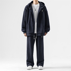 日系开衫连帽卫衣套装宽松休闲运动装TZ890-特批-123加绒特批143，男装休闲套装，星座718