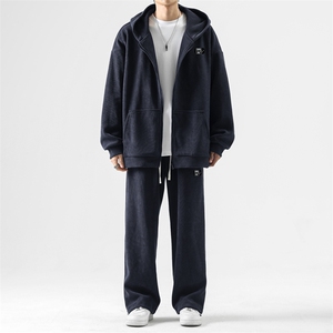 日系开衫连帽卫衣套装宽松休闲运动装TZ890-特批-123加绒特批143图片