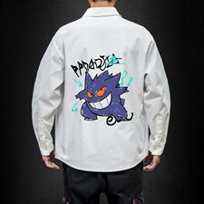 2021秋新日系大码马切达男潮恶魔印花宽松长袖衬衫C3203-P35，男装衬衫，电商A001