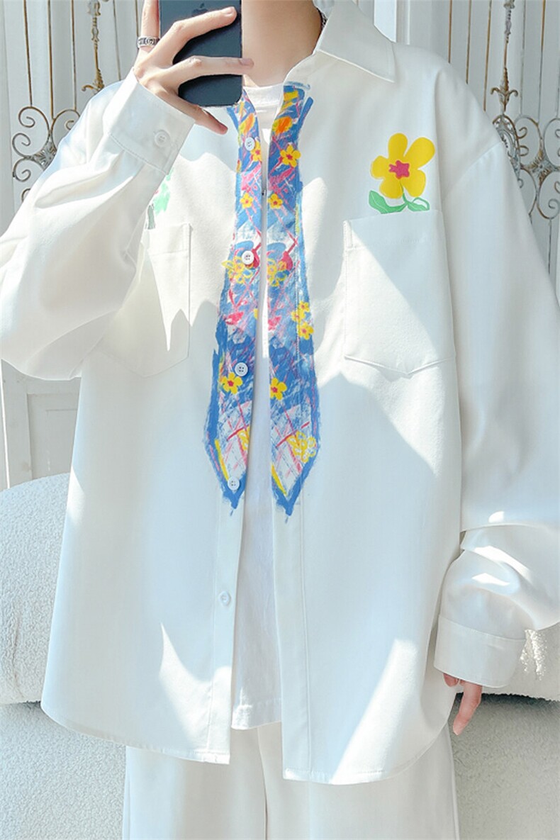 2026春季新款旋律风车大码学院风短袖衬衫M-5XHC25360-特P35,男装T恤,电商A022