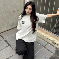 万针全刺绣工艺抖音得物高品质260克重磅纯棉双纱美式高街短袖T恤，男装T恤，电商A486