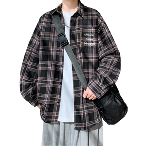 春秋季衬衫新款宽松休闲男女同款衬衣XZ102B-1-CS2512P45图片