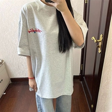 万针全刺绣工艺抖音得物高品质260克重磅纯棉双纱美式高街短袖T恤，男装T恤，电商A486-1