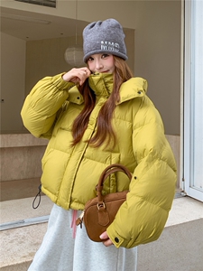 时尚短款羽绒服女2025冬季新款加厚连帽保暖白鸭绒外套图片