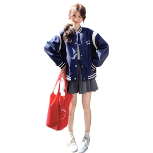 学院风宽松减龄棒球服外套女2025春秋季新款韩版休闲显瘦夹克上衣图片