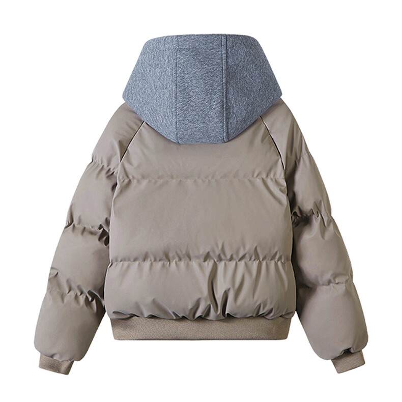 现货高品质重磅工艺美式高街假两件PU皮棉衣男女加厚棉服外套,男装棉衣,电商A486-1