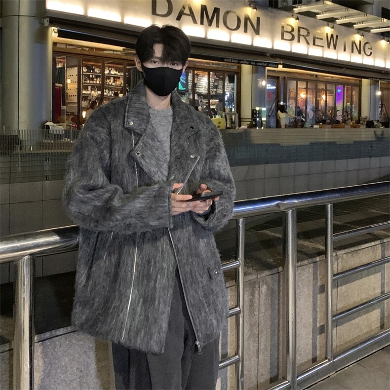 秋冬装韩系短款毛呢大衣男高级感痞帅夹克外套812-F651-P118，男装毛呢大衣，星座812