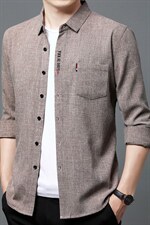 2023秋季新款男装中年男士商务休闲上衣长袖衬衫男薄款翻领衬衣，男装衬衫，电商B212（原钱塘6029）