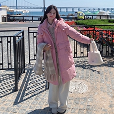 2024冬季新款羽绒服长款连帽休闲款白鸭绒，女装羽绒服，蝶眷