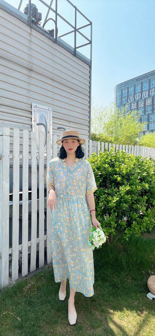 纯苎连衣裙小衫裤子裙子衬衣 时尚风 风淑女风休闲风，女装连衣裙，川哲