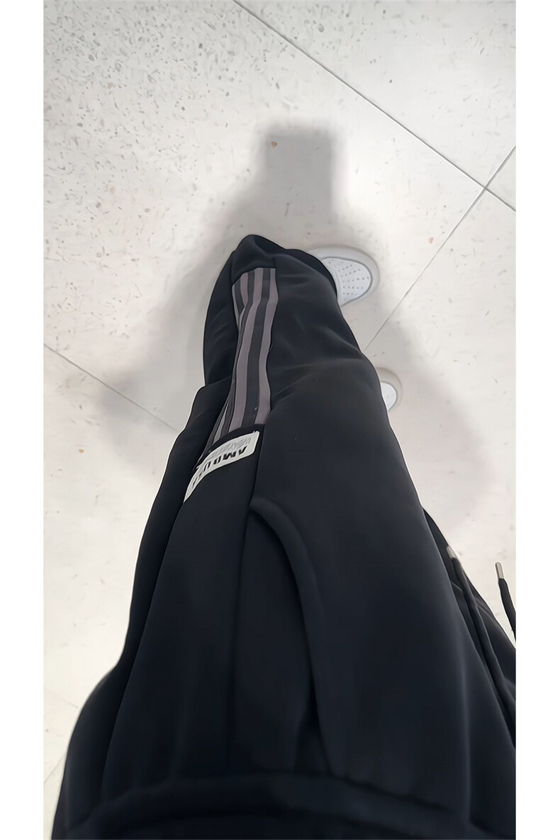 加绒加厚美式条纹运动卫裤A496特P49控88,男装休闲裤,电商A309