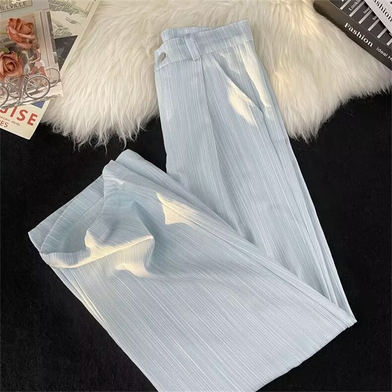 春秋男女薄款竖条纹直筒宽松阔腿长款拖地运动休闲裤K00947-P65,男装休闲裤,星座308B-2