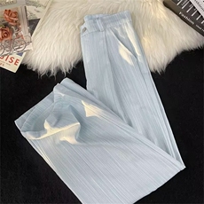 春秋男女薄款竖条纹直筒宽松阔腿长款拖地运动休闲裤K00947-P65，男装休闲裤，星座308B-2