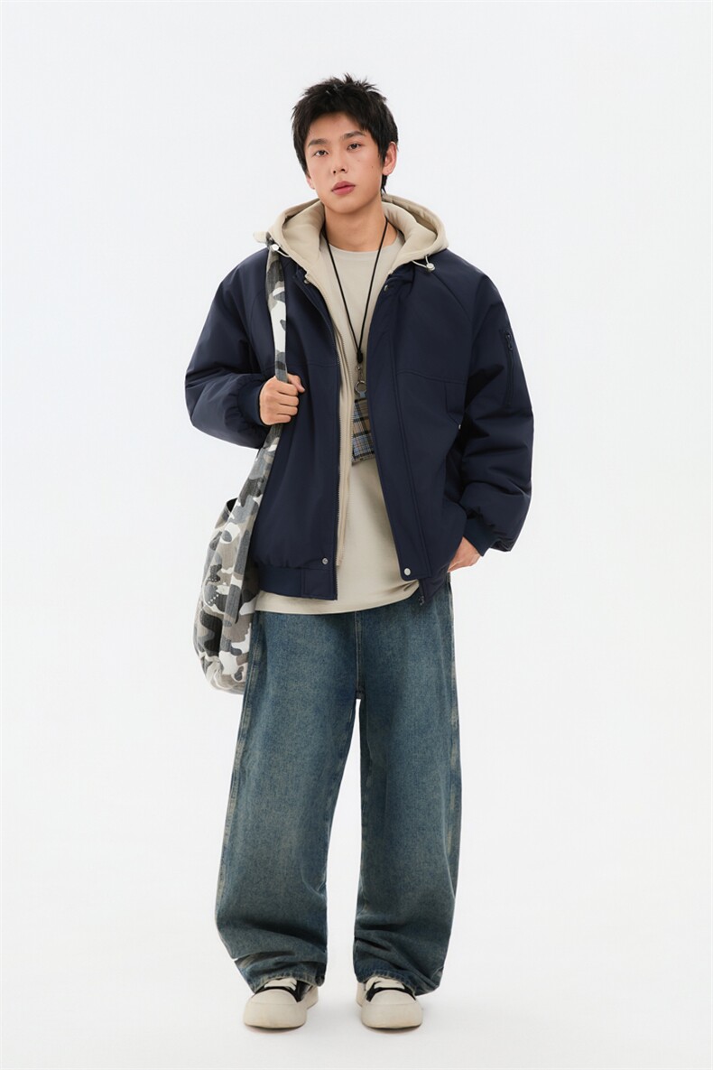 !潮流冬季连帽拉链加绒加厚棉衣情侣撞色棉服外套MY5567-P78,男装棉衣,星座610B-1