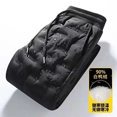 加绒加厚冬款男女羽绒棉裤保暖条纹束脚棉裤大码M-5XLha3P35，男装棉衣，星座1013-1