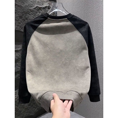 韩版圆领男士加绒卫衣撞色拼接设计感休闲衣服青年扎染上衣成熟风，男装卫衣，星座813-2