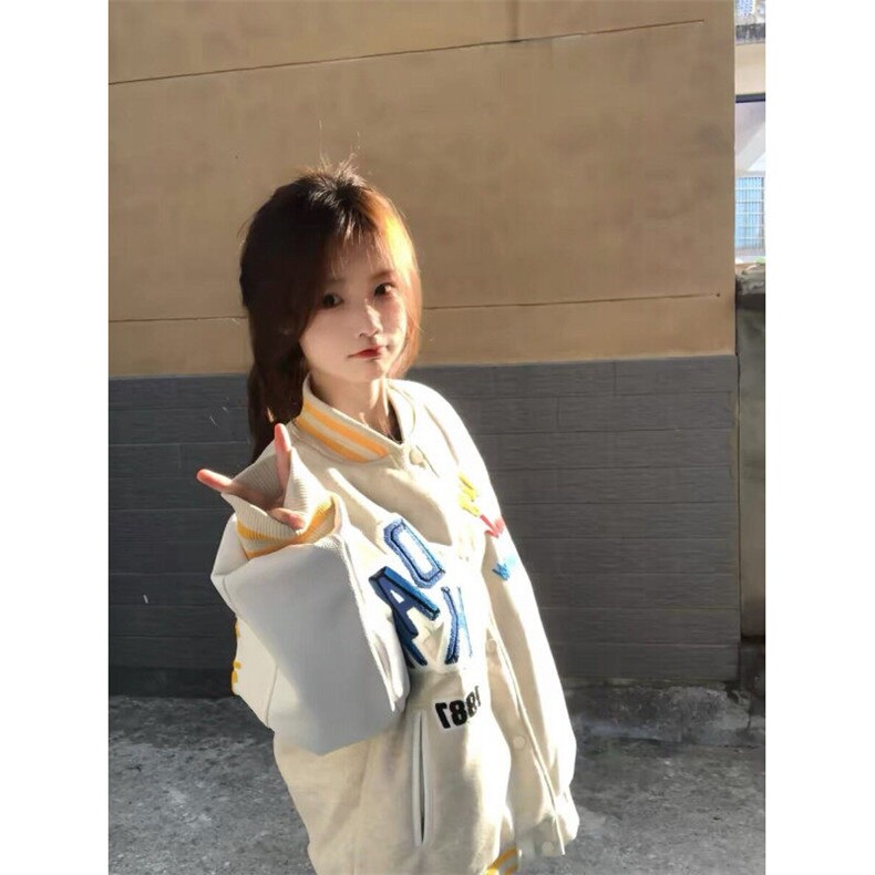 春季新款港风日系字母毛巾刺绣立领棒球服夹克外套insJK1429-P88,男装夹克,星座313A(原308A-2)