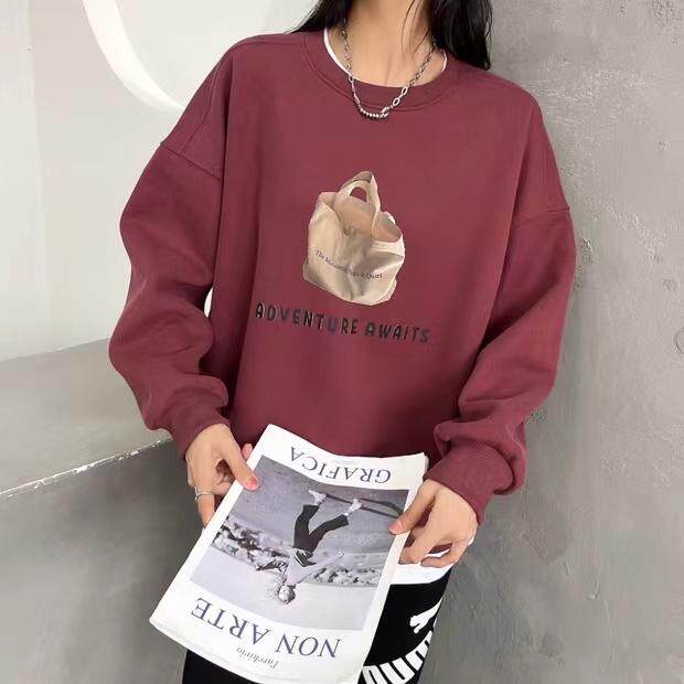 时尚休闲潮流加绒卫衣，女装卫衣/绒衫，泽妤