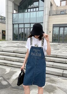 牛仔背带裙图片