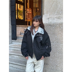 毛领座山雕宽松棉服外套男女美式高街复古十字架棉衣秋冬潮，男装棉衣，星座506A