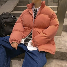 韩版宽松休闲情侣装秋冬立领棉衣高街潮流纯色面包棉服W6101-P58，男装棉衣，星座512-2
