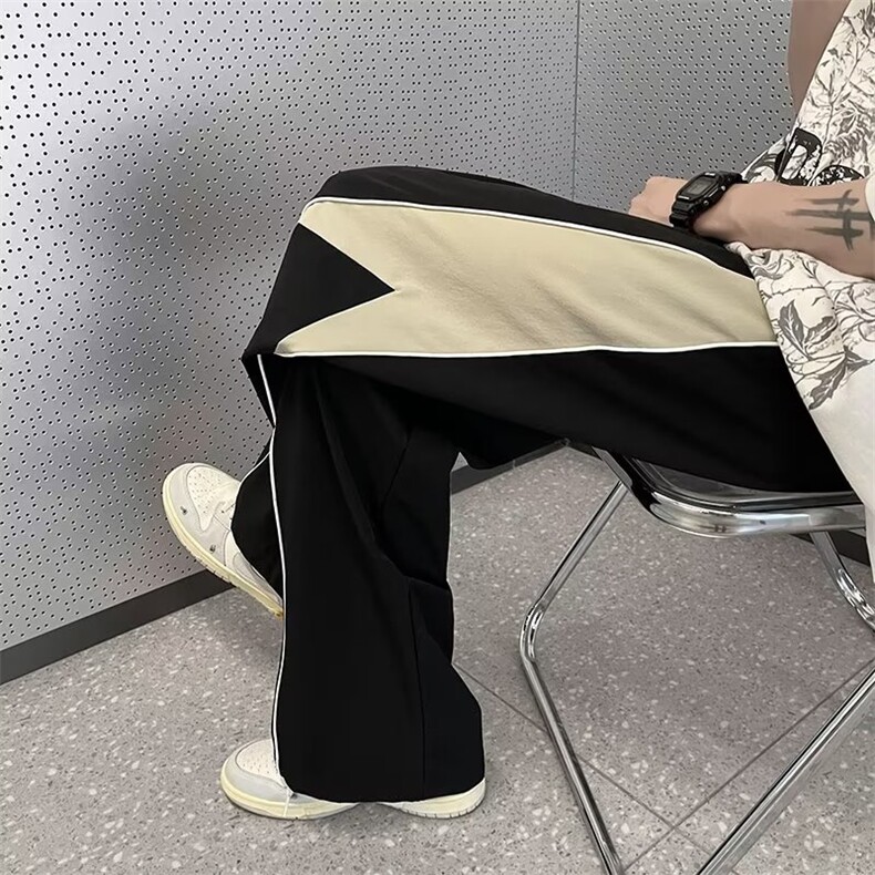 2023新款宽松休闲裤男韩夏季薄款坠感阔腿拖地长裤K062-P38,男装休闲裤,星座308B-1