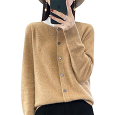 反季清仓POLO领羊绒长袖针织开衫女短款外套气质毛衣洋气减龄衬衫，女装羊毛衫，九嘉羊绒