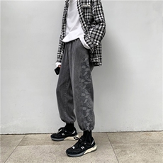 新款牛仔裤男潮牌直筒宽松中性韩版束脚阔腿裤休闲长裤子k299-p45，男装牛仔裤，星座1008-2