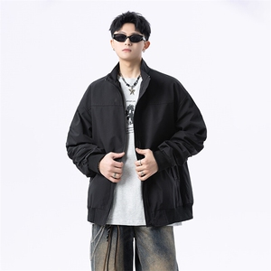 港风美式日系褶皱设计感立领夹克外套男潮 XZ213-JK1234-P88控108图片