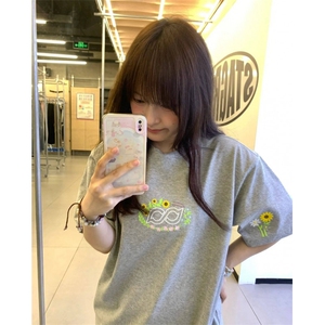 H0787-P35热熔工艺无纸屑#全刺绣+蕾丝短袖T恤女图片