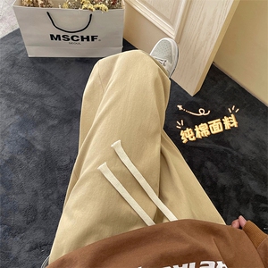 抗皱百搭宽松复古纯色直筒长裤  K628特批35图片