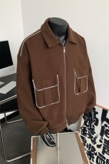 假模男装短款呢料呢子夹克外套24冬季呢子大衣XZ514-2-F9-P118，男装夹克，星座514-2(原B239)