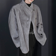 皮草皮毛一体外套2025冬新款长款加厚毛毛外套大衣仿水貂毛My662，男装毛呢大衣，星座903-1