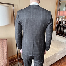 2021春款西装套装格子两件套高品质职业套装工作服男装815，男装西服套装，电商D225