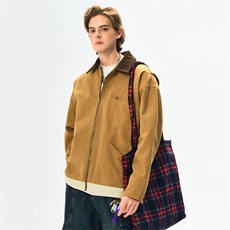 美式工装夹克春季复古潮流外套休闲机车翻领棒球服JK3503P85，男装夹克，星座309（原A406）