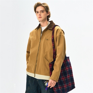 美式工装夹克春季复古潮流外套休闲机车翻领棒球服 JK3503 P85图片
