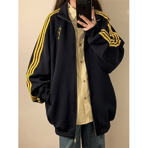 卫衣开衫男女立领外套春秋新款宽松百搭上衣XZ102B-1W2571P65图片