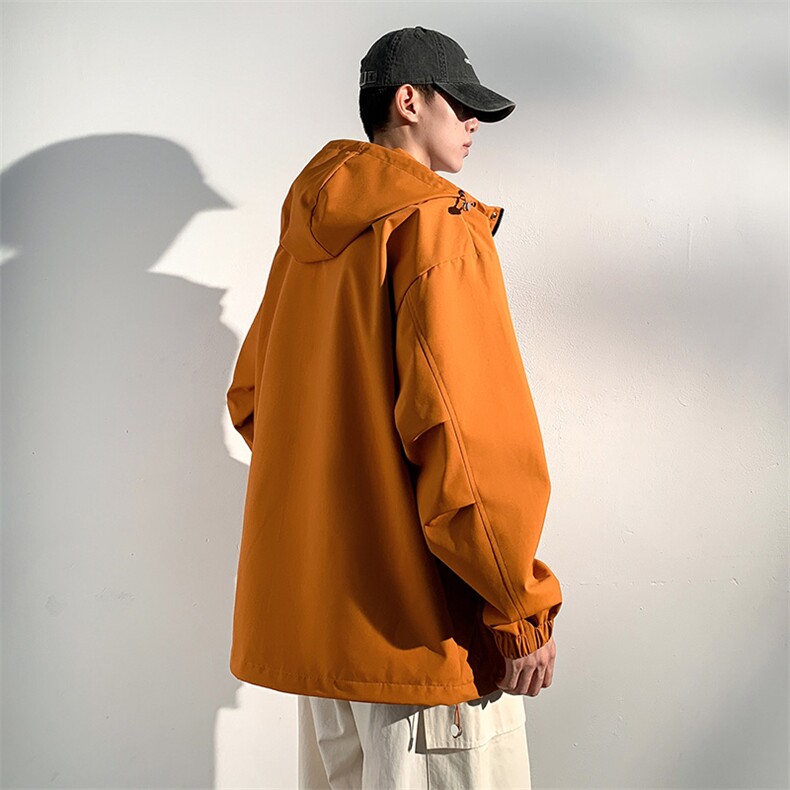 休闲拉链夹克情侣冲锋衣防风衣连帽外套JK451p75,男装夹克,电商D315