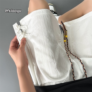 XZ616 夏季风新中式冰丝提花休闲五分裤短裤 TY2461 P35控48图片