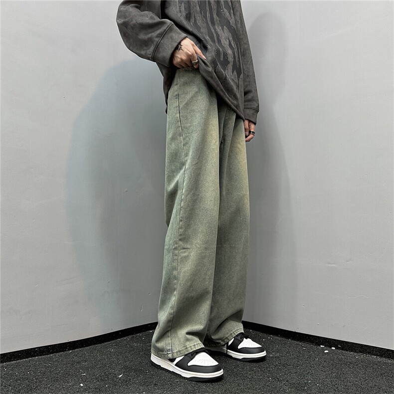 k1029-p40-控58M-5XL现货宽松cleanfit牛仔裤马丁靴黑暗黄泥,男装牛仔裤,星座116